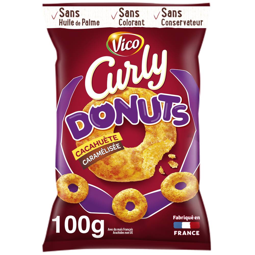 Biscuits apéritifs Donuts cacahuète CURLY - le sachet de 100 g