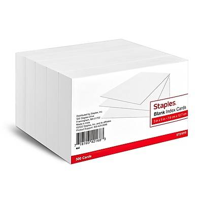 Staples Index Cards (500 ct) (3 x 5 inch/blank, white)