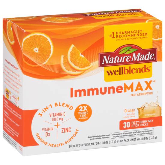 Nature Made Wellblends Immune Max Fizzy Drink Mix Stick packs (orange)