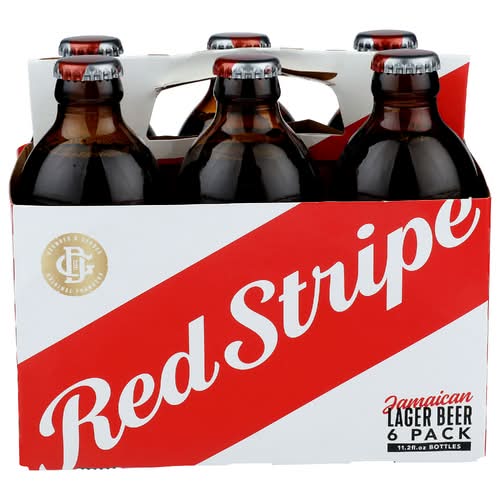 Red Stripe Lager 6 Pack Bottles