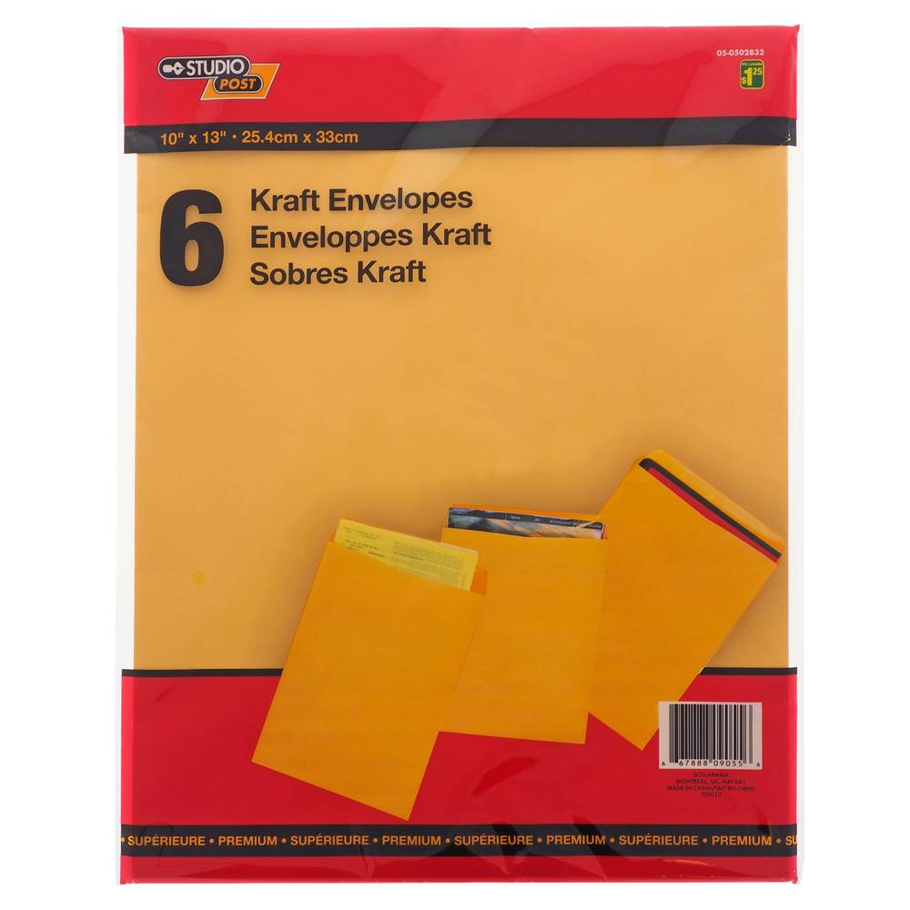 Studio Kraft Envelopes 6pcs