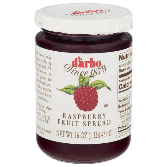 D'arbo All Natural Raspberry Fruit Spread (16 oz)