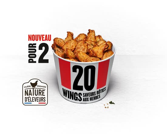 BUCKET 20 WINGS® SAVEURS ROTIIES AUX HERBES