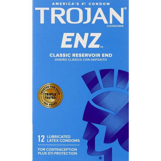 Trojan-Enz Condoms Spermicidal Lubricant Latex