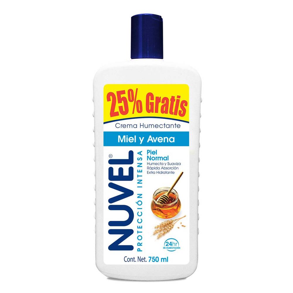 Nuvel · Crema corporal miel y avena (750 ml)