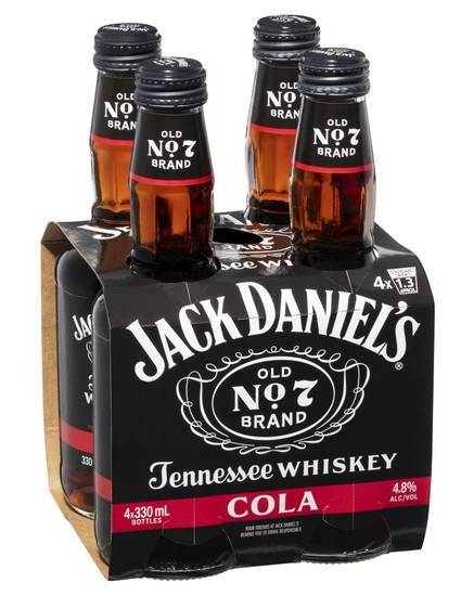Jack Daniel's & Cola Bottle 330ml (4 Pack)