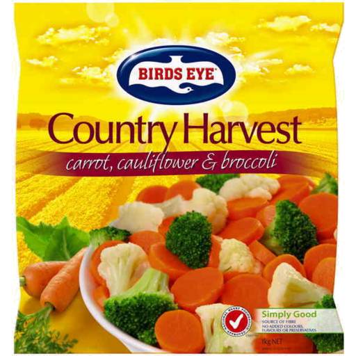 Brids Eye Snap Frozen Vegetables, Carrot Cauliflower & Broccoli (1kg)