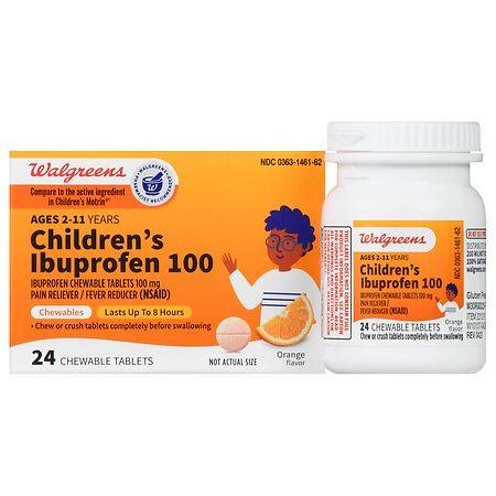 Walgreens Children's Ibuprofen 100 Mg, Chewable Orange