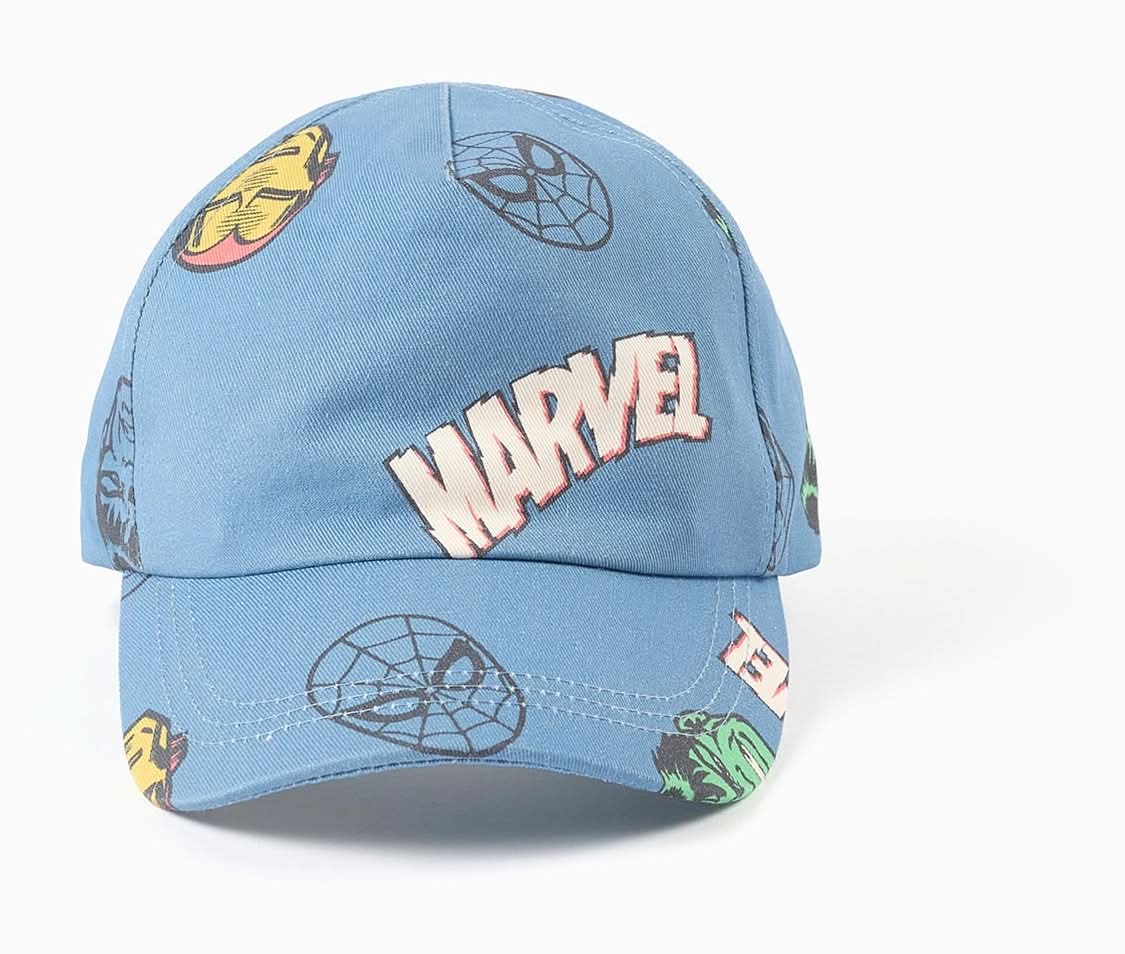 Boné De Sarja Com Estampados Marvel Para Bebé E Menino, Azul (Azul - 6/7A)