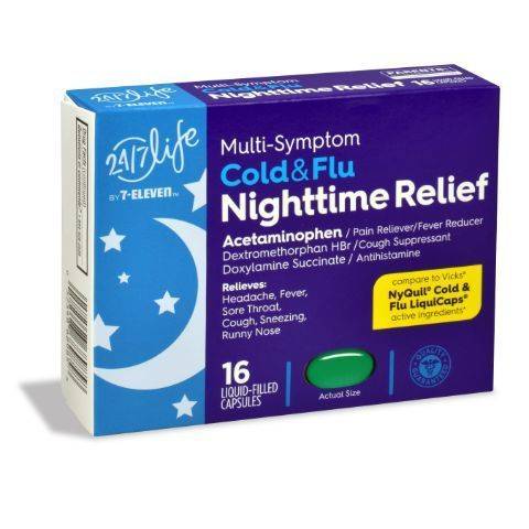 24/7Life Night Cold & Flu Relief Caps 16ct