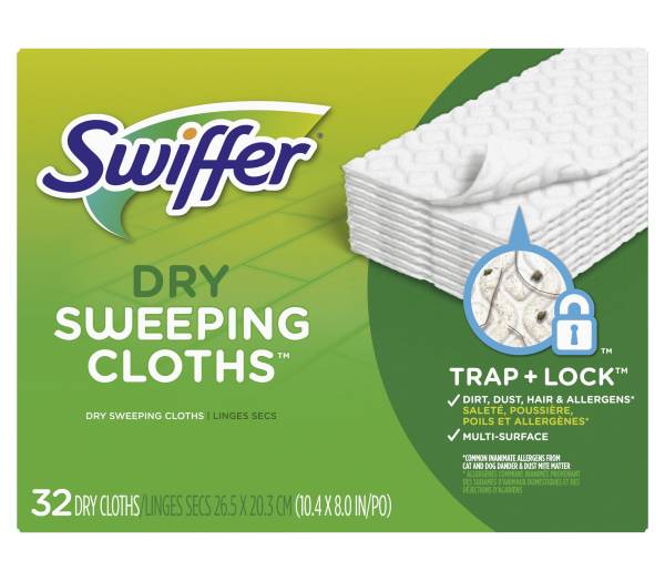 Swiffer® Sweeper Multi-Surface Dry Sweeping Cloth Refills, 6-1/8", White, Pack Of 32 Refills