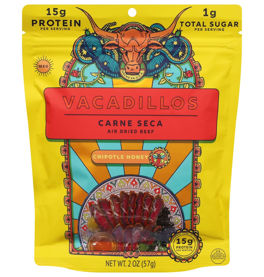 Vacadillos Medium Carne Seca, Chipotle Honey (2 oz)