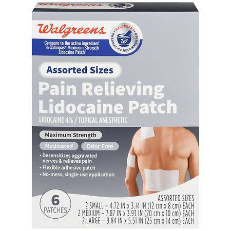Walgreens Maimum Strength Lidocaine Pain Patches Assorted Sizes (6ct)