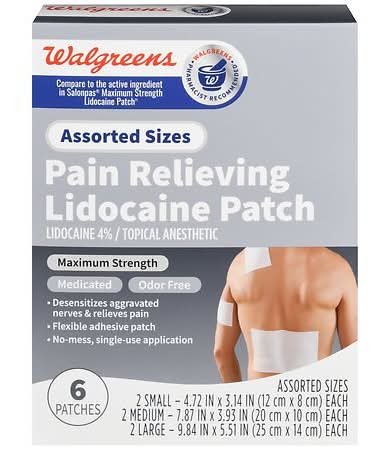 Walgreens Maimum Strength Lidocaine Pain Patches Assorted Sizes
