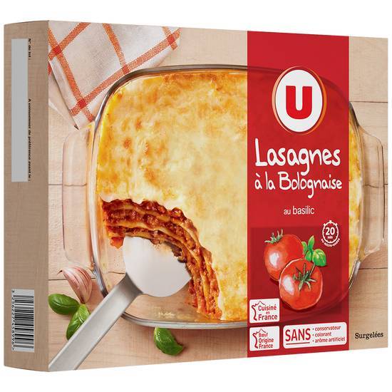 Les Produits U - Lasagnes à la bolognaise au basilic (1kg)