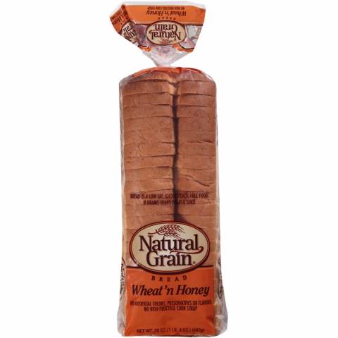 Natural Grain Honey & Wheat Bread 20oz