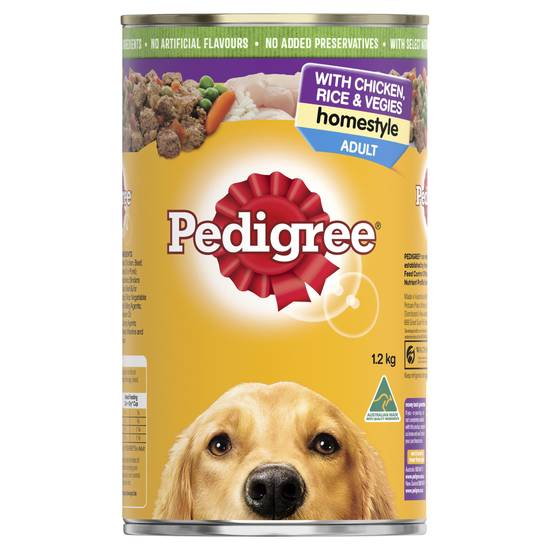 Pedigree Homestyle Chicken With Rice & Vegies Adult Wet Dog Food Can 1.2kg