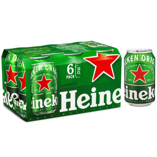 Heineken - Bière blonde  (6 pièces, 330 ml)
