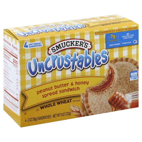 Smucker's Uncrustables Peanut Butter & Honey Spread Sandwich