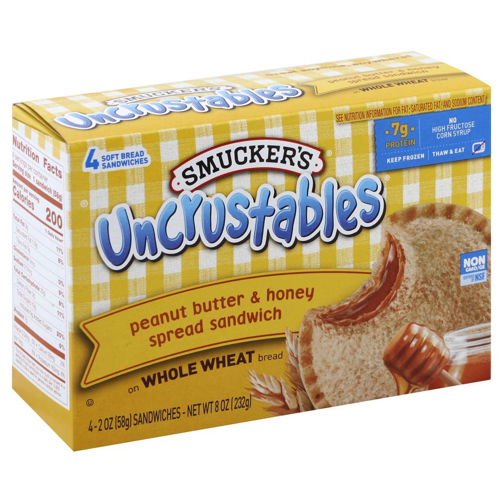 Smucker's Uncrustables Peanut Butter & Honey Spread Sandwich (8 oz)