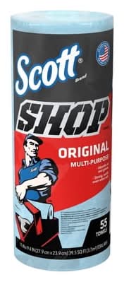 Scott Shop Towel Original Multi-Purpose Roll, Large, Blue (55 ct)
