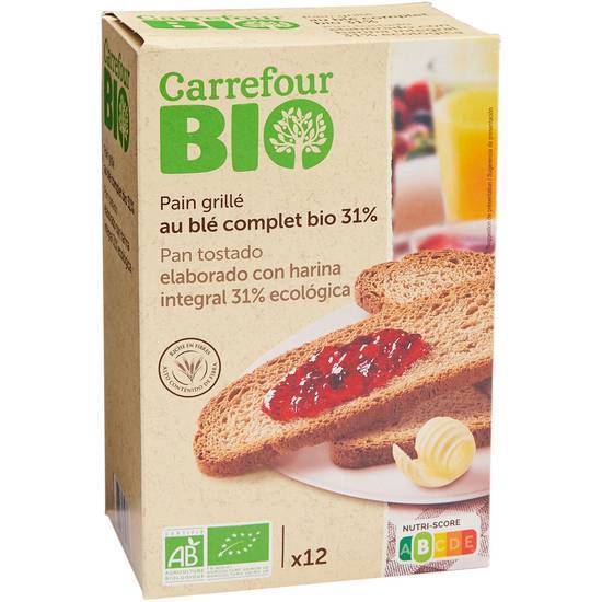 Carrefour Bio - Pain grillé au blé complet 31%