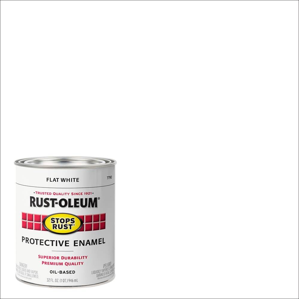 Rust-Oleum Stops Rust Flat White Interior/Exterior Oil-based Industrial Enamel Paint (1-quart) | 7790502