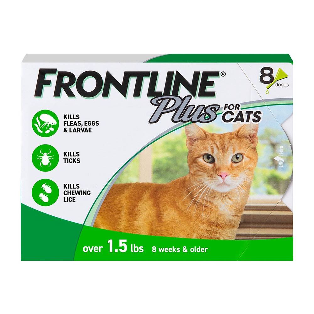 Frontline Plus Flea & Tick Treatment For Cats (8 ct)