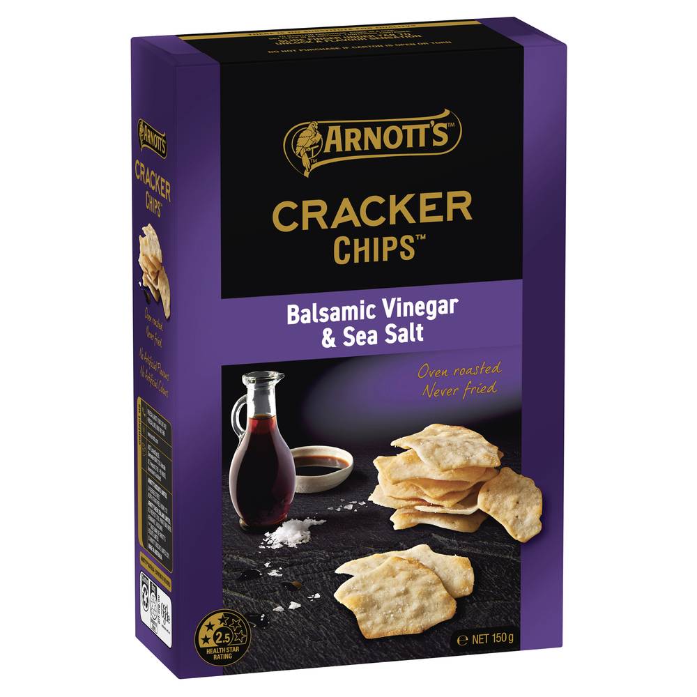 Arnott's Cracker Chips, Balsamic Vinegar & Sea Salt (150g)