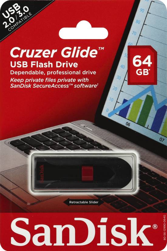 Sandisk Cruzer Glide Usb Flash Drive 64 Gb