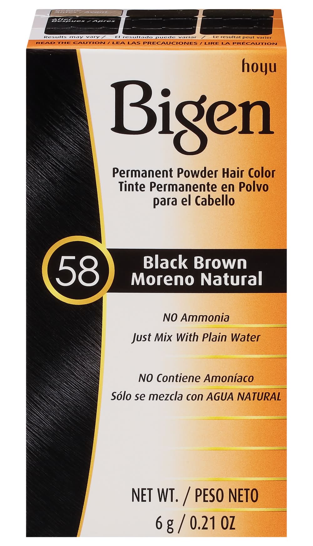 Bigen 58 Black Brown Permanent Powder Hair Color (0.21 oz)