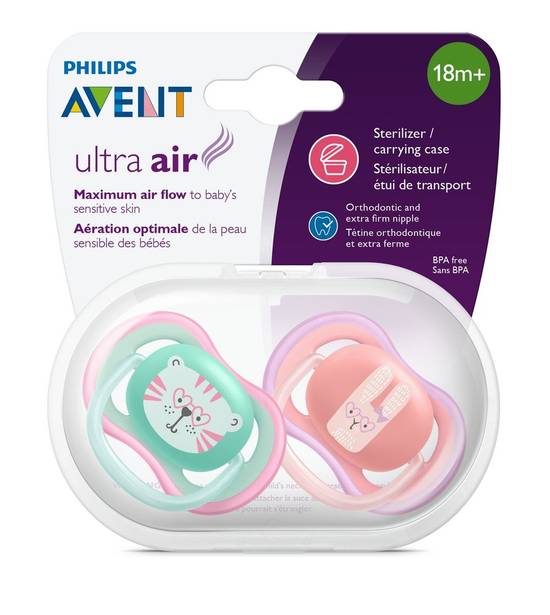 Avent Ultra Air Pacifiers 18 Months + (2 units)