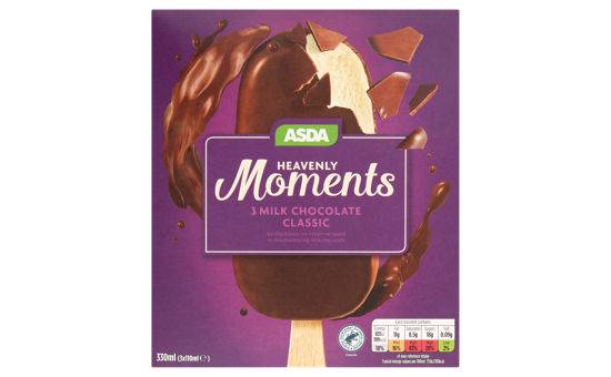 ASDA Heavenly Moments Milk Chocolate Ice Creams 3 Pack