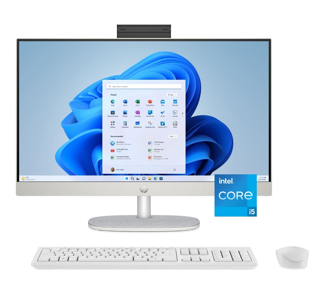 HP - 23.8" Full HD Touch-Screen All-in-One with Adjustable Height - Intel Core i5 1334U 2023 - 8GB Memory - 512GB SSD - Shell White