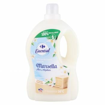 Detergente líquido jabón de marsella y flor de azahar Carrefour 75 lavados.