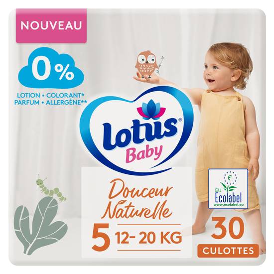 LOTUS BABY - COUCHES-CULOTTES DOUCEUR NATURELLE Taille 5 - 12-20kg