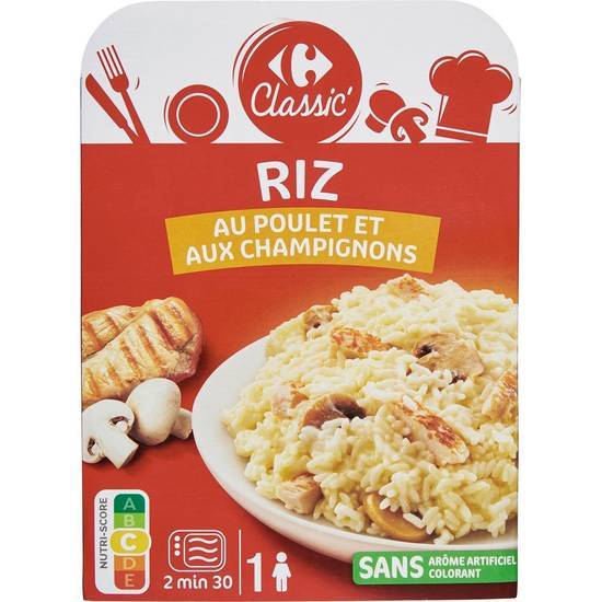 Carrefour Classic' - Plat cuisiné riz au poulet et champignons