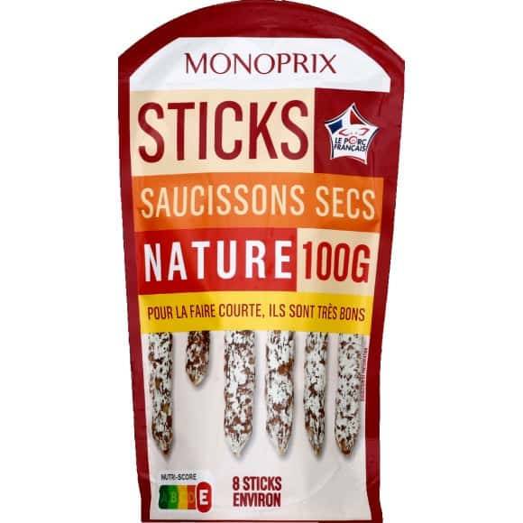 Monoprix Sticks Saucissons Secs Nature Le Sachet De 100 G