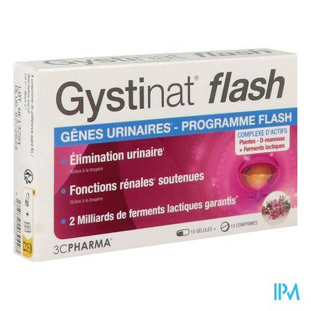 3c Pharma Gystinat Flash Comprime 10 + Gelule 10 Confort urinaire - Compléments alimentaires