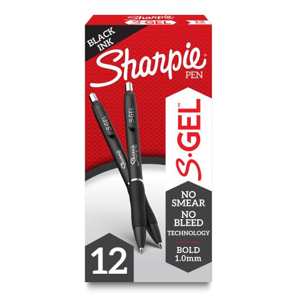 Sharpie S-Gel Pens Bold Point 1.0 mm Black Barrel Black Ink