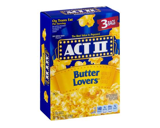 Act II · Butter Lovers Microwave Popcorn (3 x 2.8 oz)