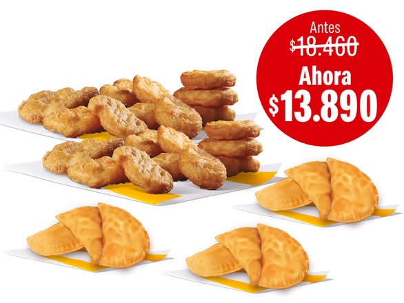 McNuggets x20 + 3 Porciones de Empanadas