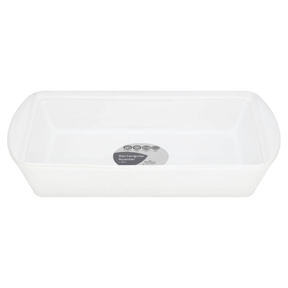 Morrisons 25Cm, White Ceramic Rectangular Roaster