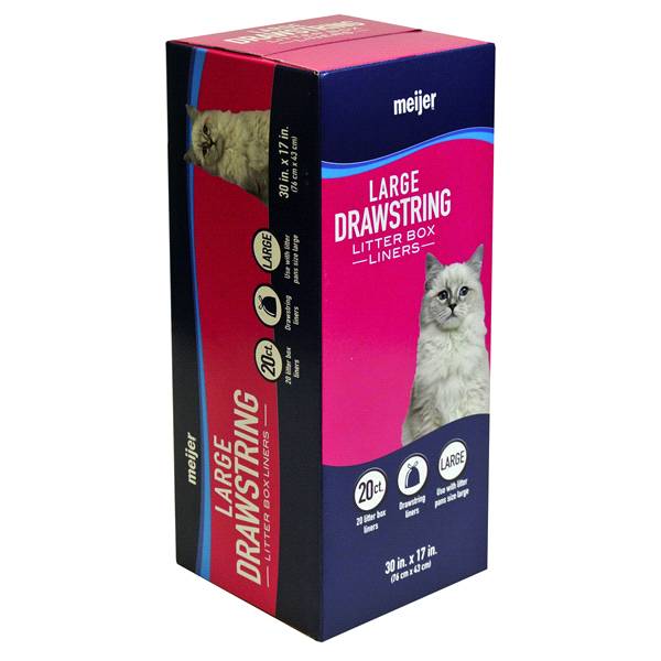 Meijer Drawstring Litter Box Liners, Large (20 ct)