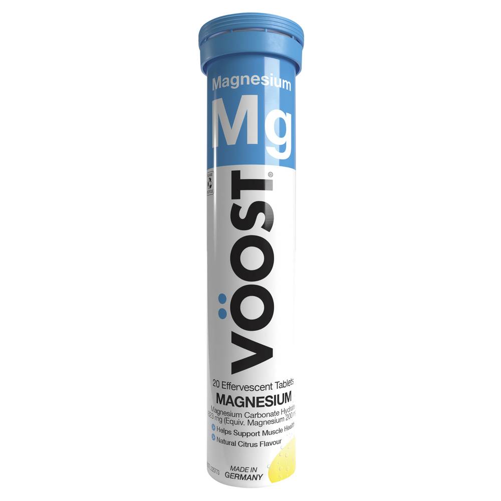 Vöost Effervescent Magnesium 200mg Tablets, Natural Citrus (20 pack)