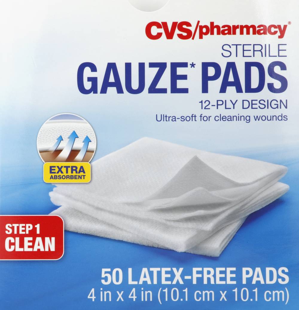 CVS Pharmacy Gauze Pads, Size 10.1cm * 10.1cm (50 ct)