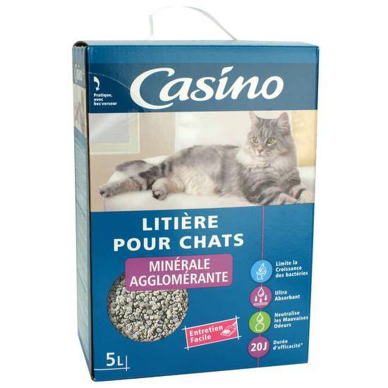 Casino Litière pour chat - Minérale agglomérante 5l