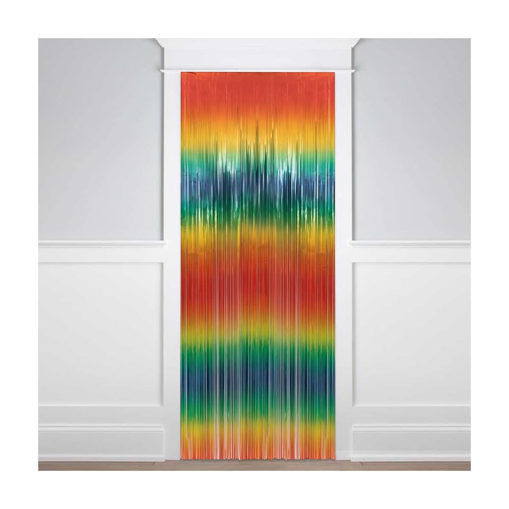 321 Party! Rainbow Foil Fringe Curtain