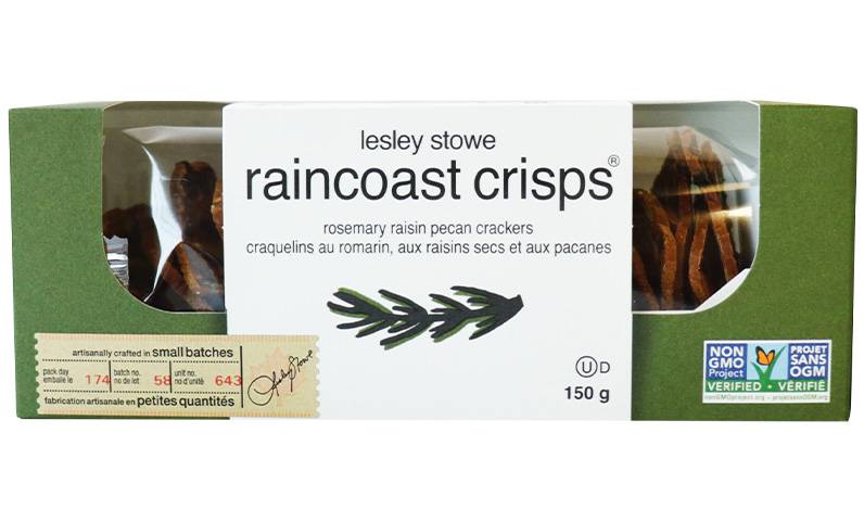 Lesley Stowe Raincoast Crisps Crackers, Rosemary Raisin Pecan (150 g)