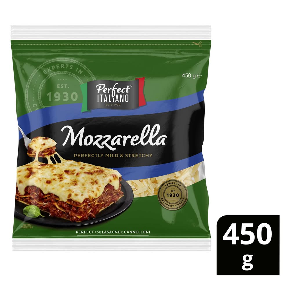 Perfect Italiano Perfectly Mild & Stretchy Dairy Grated Mozzarella Cheese (450g)